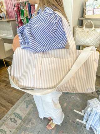 TRVL Pimlico Stripe Sand Weekender Duffel Bag