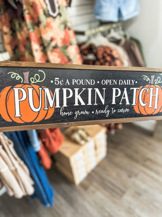 24x6" Black Pumpkin Patch Sign - Everyday EDEN Boutique & Gifts