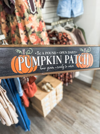 24x6" Black Pumpkin Patch Sign - Everyday EDEN Boutique & Gifts