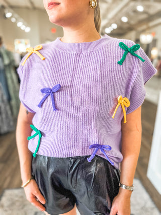 Bows & Parades Chic Lavender Purple Sweater Knit Top