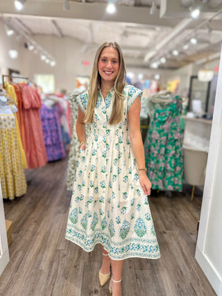 Cream Lovely Little Petals Midi Dress