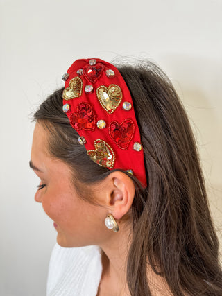 Red Endless Love Heart Headband