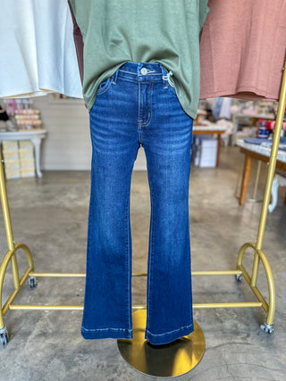Bruce Dark Wash Mid Rise Bootcut Denim - Vervet