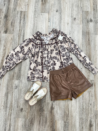 Mocha Mix Subtle Or Not Long Sleeve Blouse