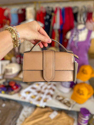 Taupe Capri Satchel Crossbody Strap Bag