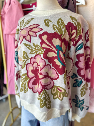 The Juliette Floral Knit Sweater