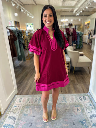 Burgundy Prescott Mini Dress