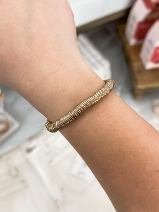 Muted Gold Washer Stretch Bracelet