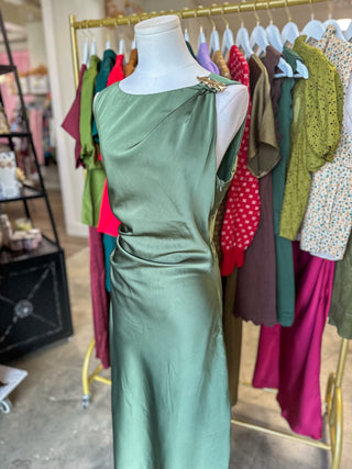 Olive Made for the Moment Midi Dress