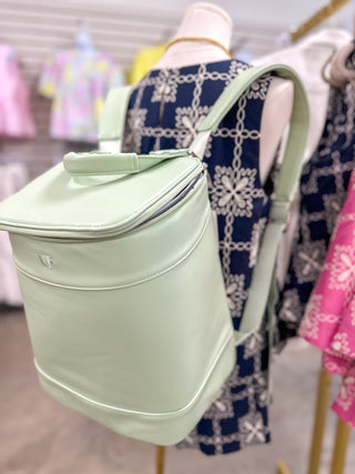 Sage Green Insulated Cooler Backpack W/ 2 Insulated Cups Gift Set