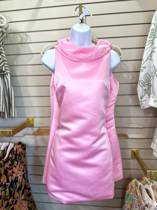Pink RSVP Ready Draped Back Mini Dress