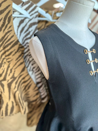 Black Gold Link Elegance Peplum Top