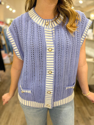 The Lavender Softly Striped Vest
