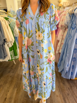 Periwinkle Blue Dreaming of Florals Maxi Dress