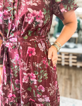 Burgundy Fall Fling MIDI Dress