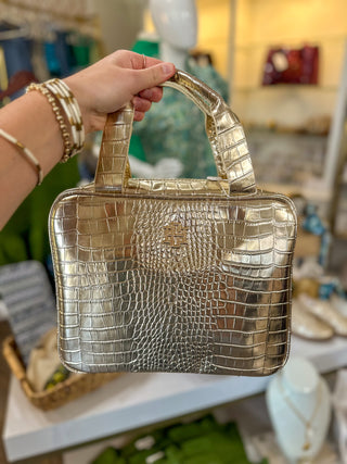Gold EC Large Punta Cana Cosmetic Travel Case | Caroline Hill