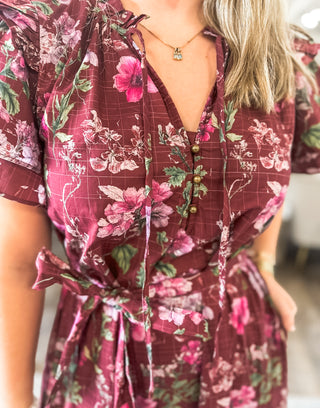 Burgundy Fall Fling MIDI Dress