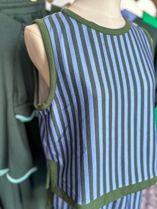 Hunter Green Social Club Striped Skirt SET