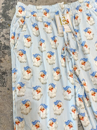 Baby Blue Unisex Vintage Santa Pajama Pants