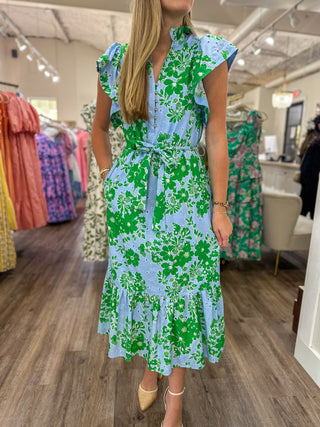 Petals & Promises Tie Waist Midi Dress