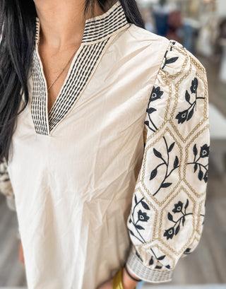 Ecru Sunset Stitch Blouse