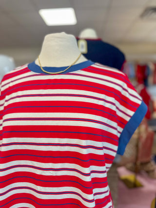 Americana Striped Lounge Short Set