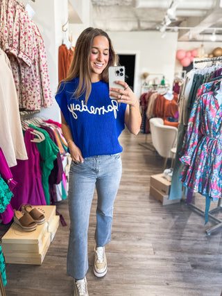 Blue & White Gameday So Sewn Soft Sleeveless Top