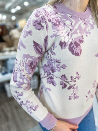 Lavender Garden Grace Long Sleeve Sweater
