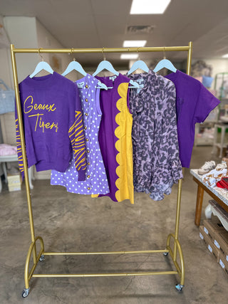Painted in Purple Tie Neck Blouse