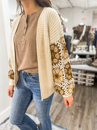 Warm Embrace Oatmeal Open Front Sweater Cardigan