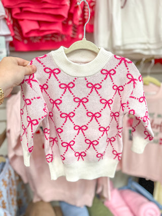 Pink Bows Defined Children's Sweater