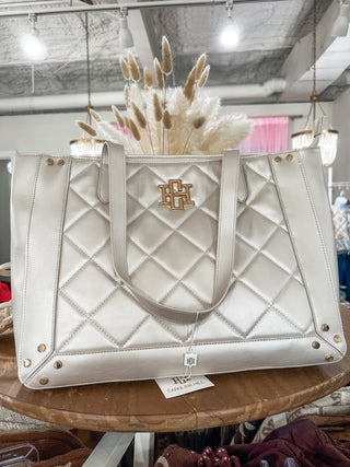 Pearl Sophie Large Diamond Zippered Tote