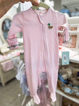 Pink Mini Mallard Ruffle Footie
