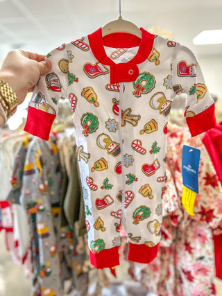 Holly Jolly Cookies Red Zipper Pajamas