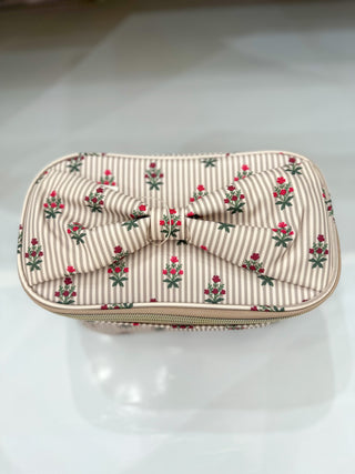 Cottage Stripes Kiss & Makeup Medium Makeup Bag