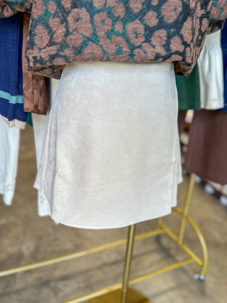 Ecru Better Than Basic Suede Wrap Skort