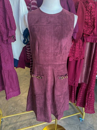 Merlot Saddle & Suede Mini Dress
