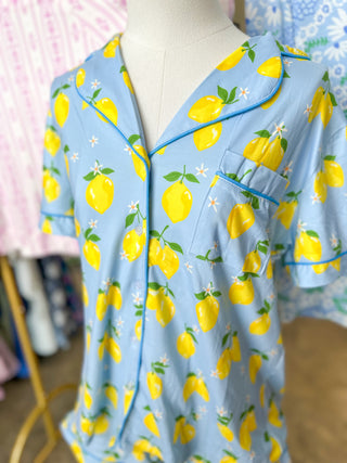 Zesty Lemons Pajama Shorts Set