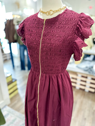 The Burgundy Josie Midi Dress