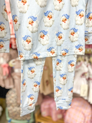 Baby Blue Youth Vintage Santa Pajama Pants Set