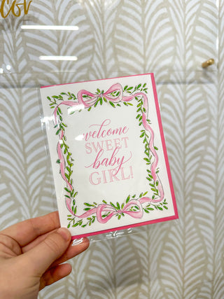 Welcome Sweet Baby Girl Greeting Card