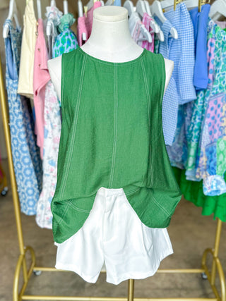 Forest Green Festival Days Sleeveless Top