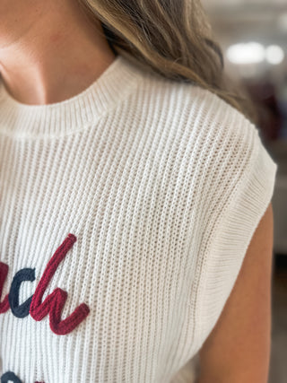 Touchdown Red & Black Sweater Top