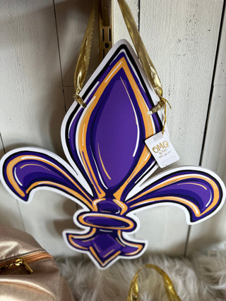 LSU/Saints Fleur De Lis- Double Sided Doorhanger