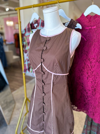 Chocolate Blush Crush Mini Dress