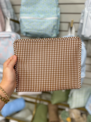 TRVL Coco Gingham Large Roadie Zip Pouch