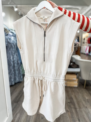 Ecru On The Run Athleisure Romper