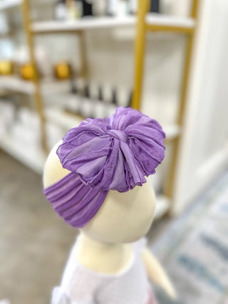 Orchid Frilly Frou Ruffle Headband Bow