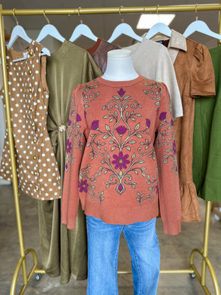 Margot Fall Floral Sweater