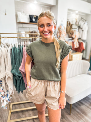 Beige On The Go Faux Leather Shorts